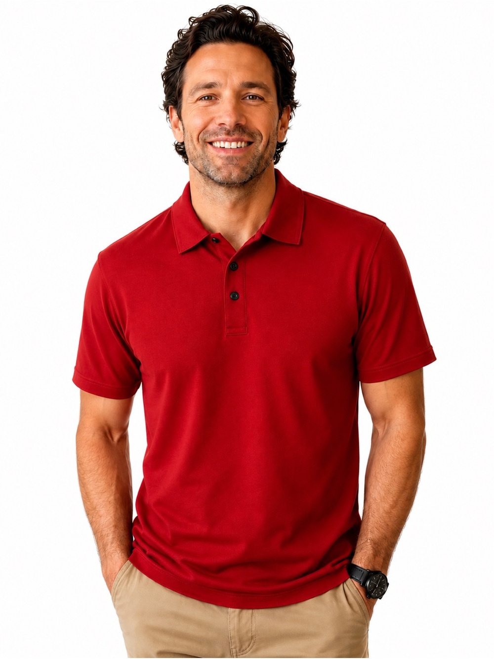 NWT Michael Kors Men's Red Short-Sleeve Polo